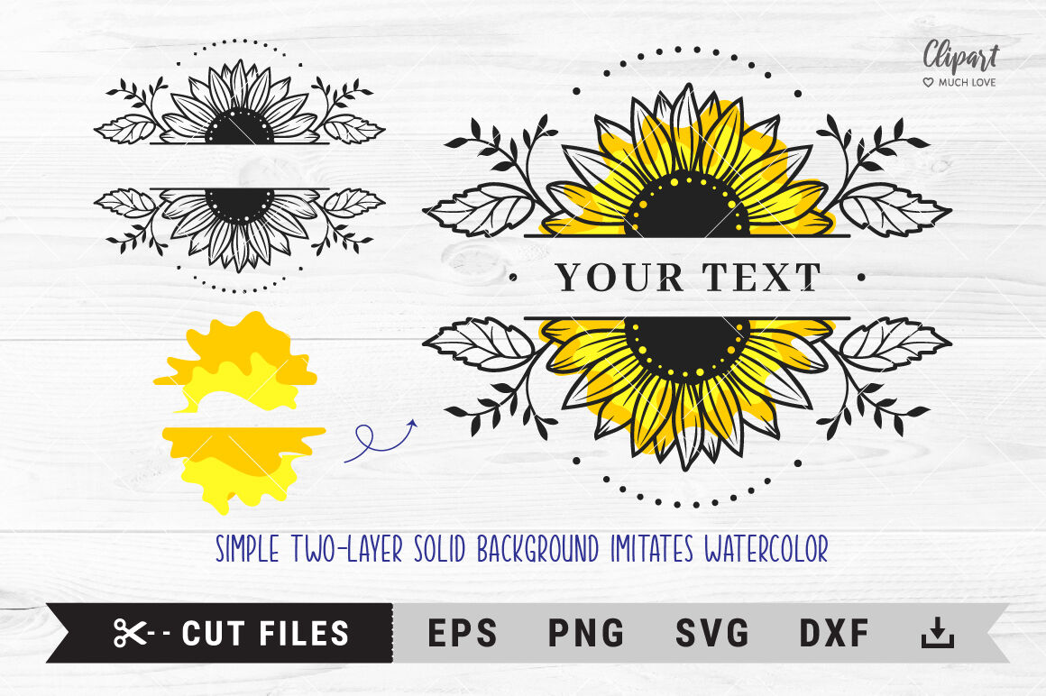 Free Free Sunflower Split Monogram Svg SVG PNG EPS DXF File