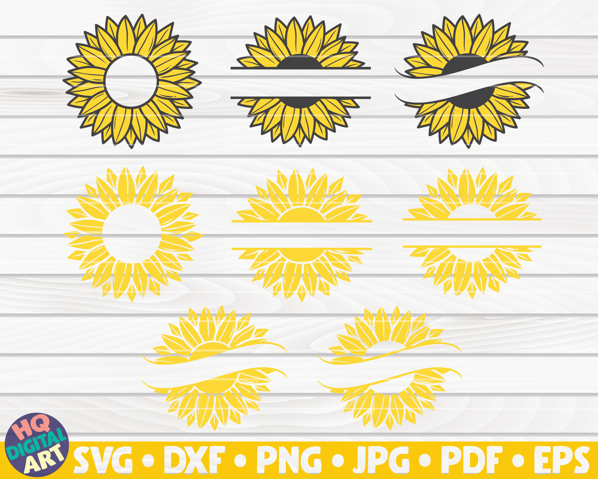 Free Free 93 Sunflower Split Monogram Svg SVG PNG EPS DXF File