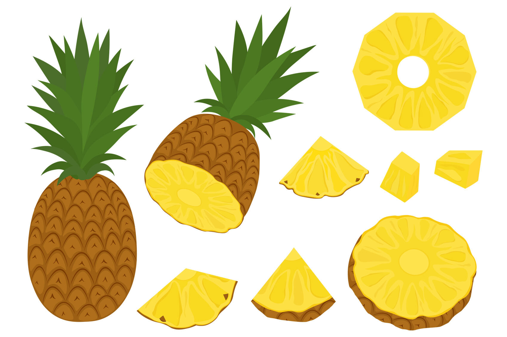 cut pineapple clipart