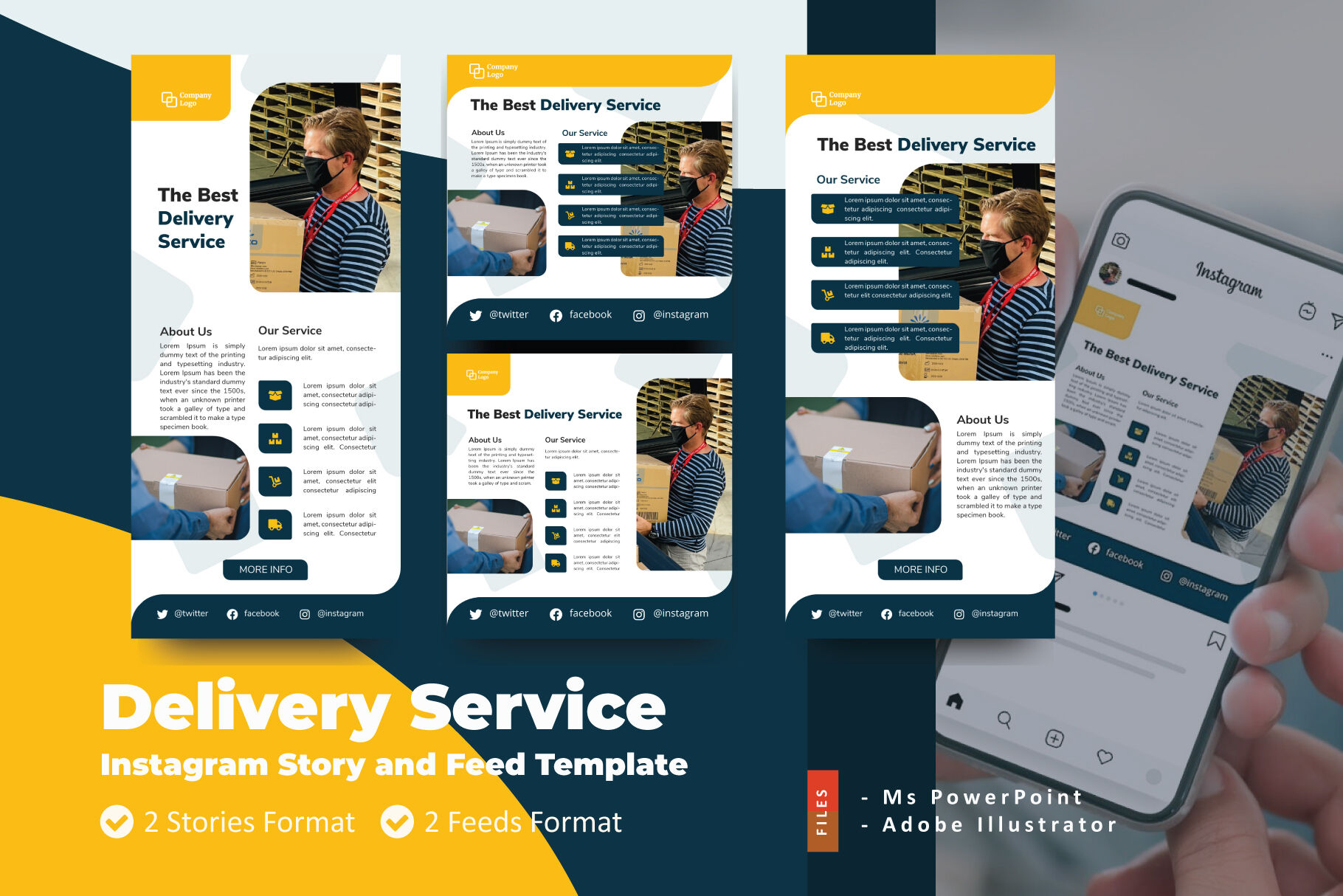 Fast delivery services instagram template