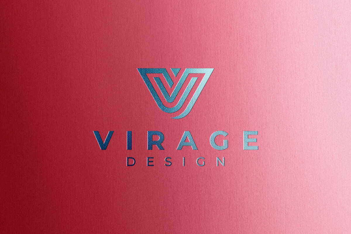 Download Logo Mock Up Blue Metallic Foil Stamping Logo On Red Card By Smart Works Thehungryjpeg Com