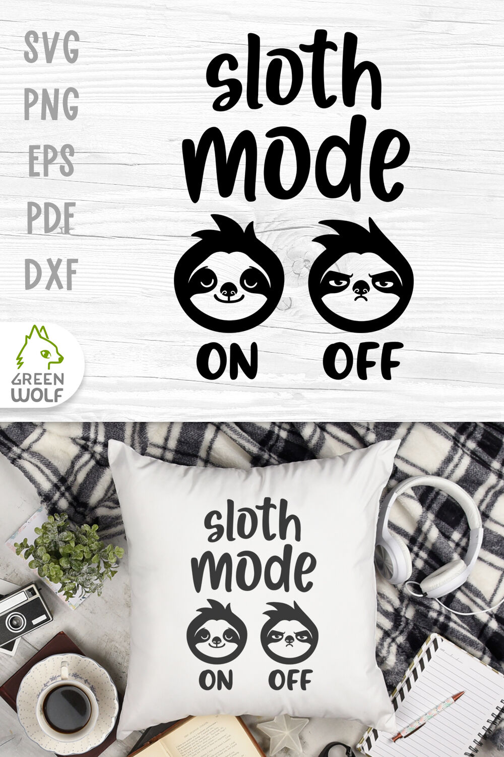 Download Sloth Svg Funny Pillow Design Svg Sloth Mode Svg Files For Cricut By Green Wolf Art Thehungryjpeg Com