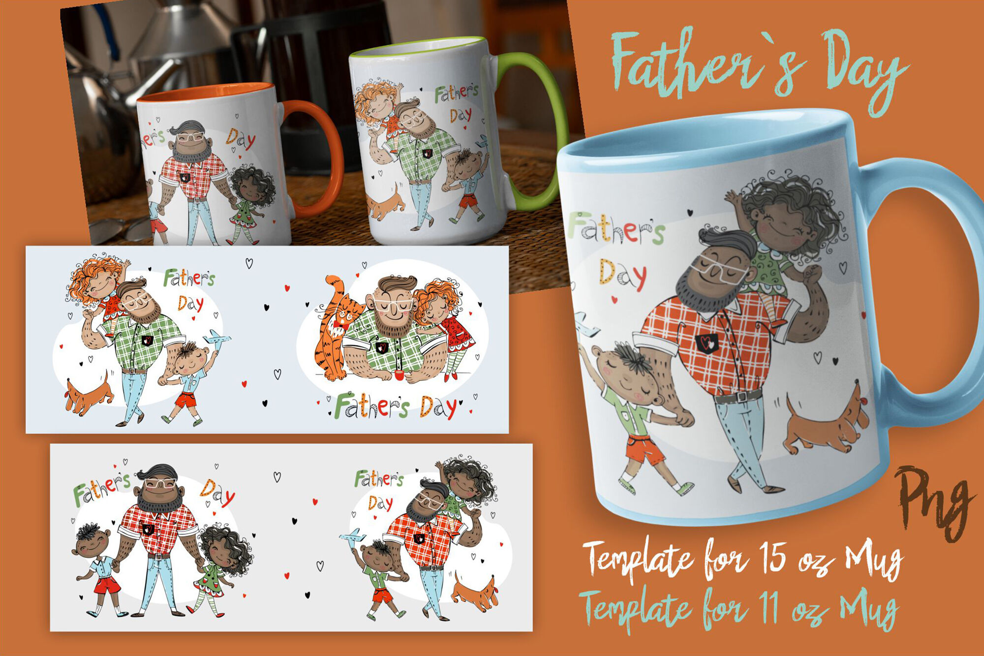 Paper Party Kids Sublimation Designs PNG Files Father s Day 