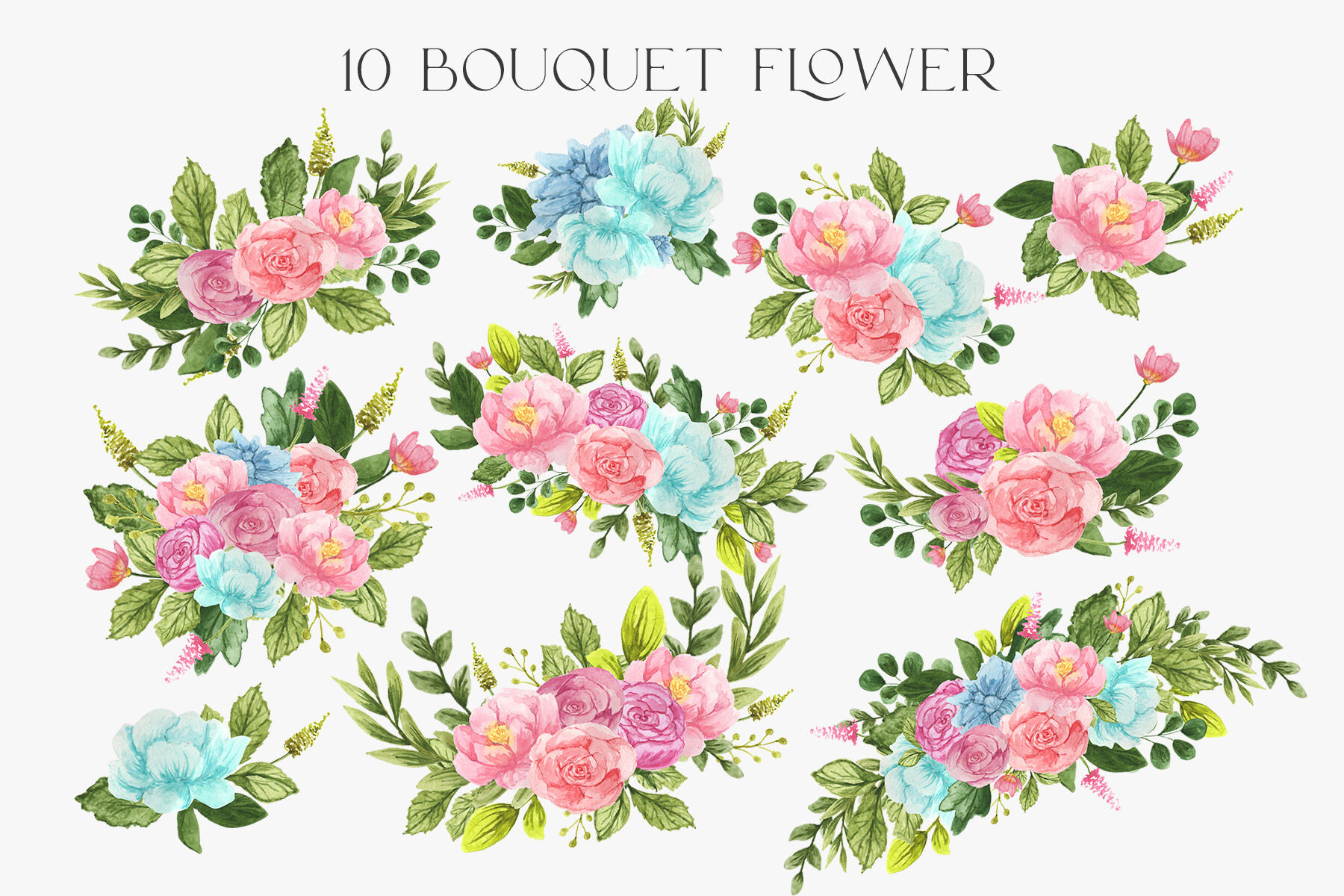 10 Bouquet Flowers Png Clipart By Julia Bogdan Thehungryjpeg Com