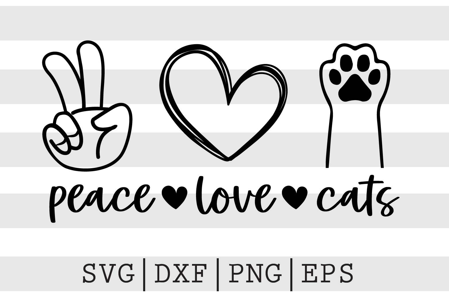 Peace Love Cats SVG By spoonyprint | TheHungryJPEG