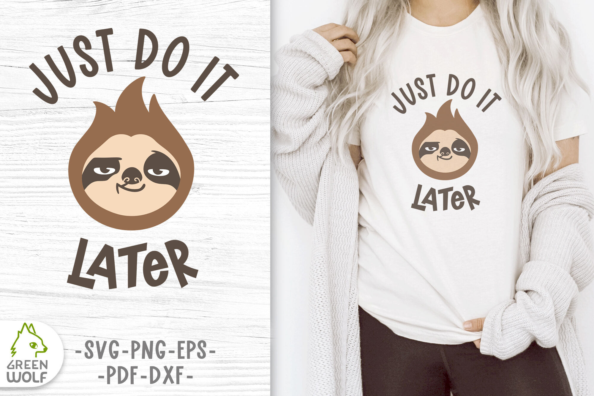 Download Funny T Shirt Svg Designs Sloth Quotes Svg Sloth Svg Files For Cricut By Green Wolf Art Thehungryjpeg Com