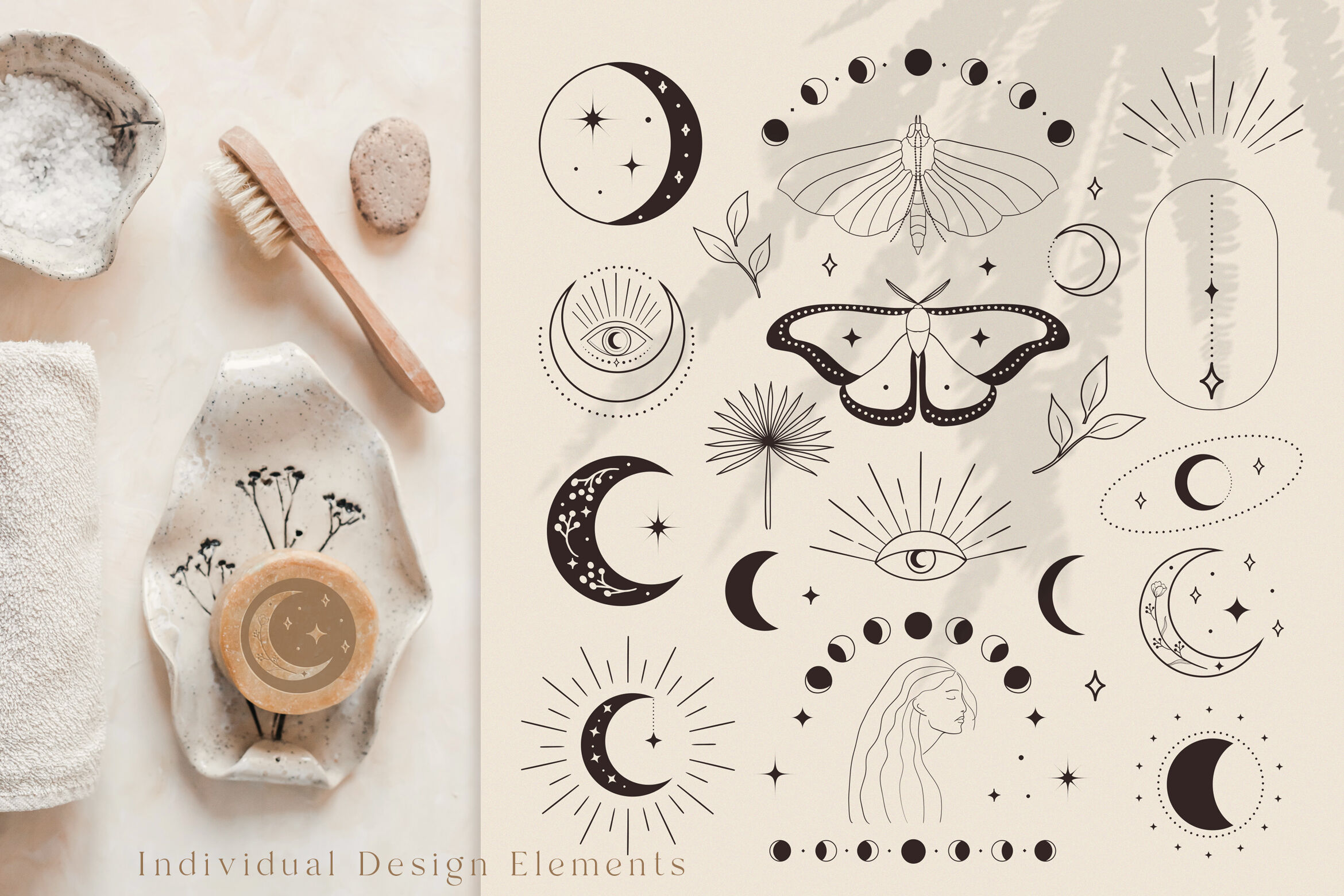 Download Divine Beauty Logo Designs Elements Patterns Esoteric Bundle Pink By O L Y A Thehungryjpeg Com