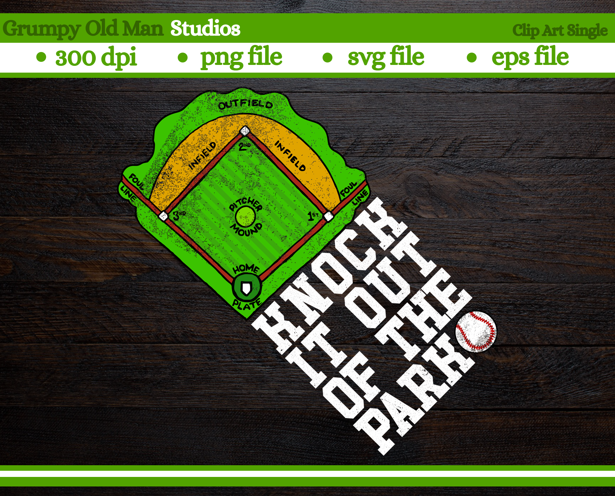 Knock it out of the park, baseball By Grumpy Old Man Studios