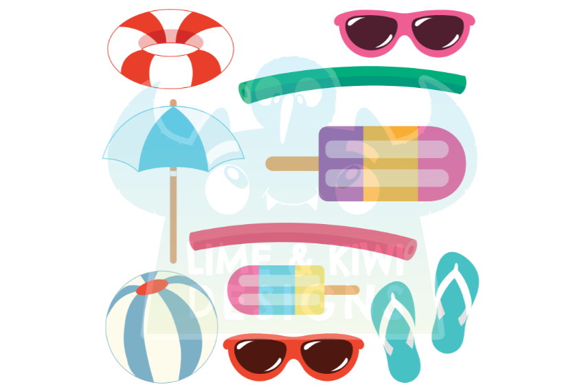 POOL PARTY Clipart Girl Pool Party Clipart Summer Clipart -  Israel