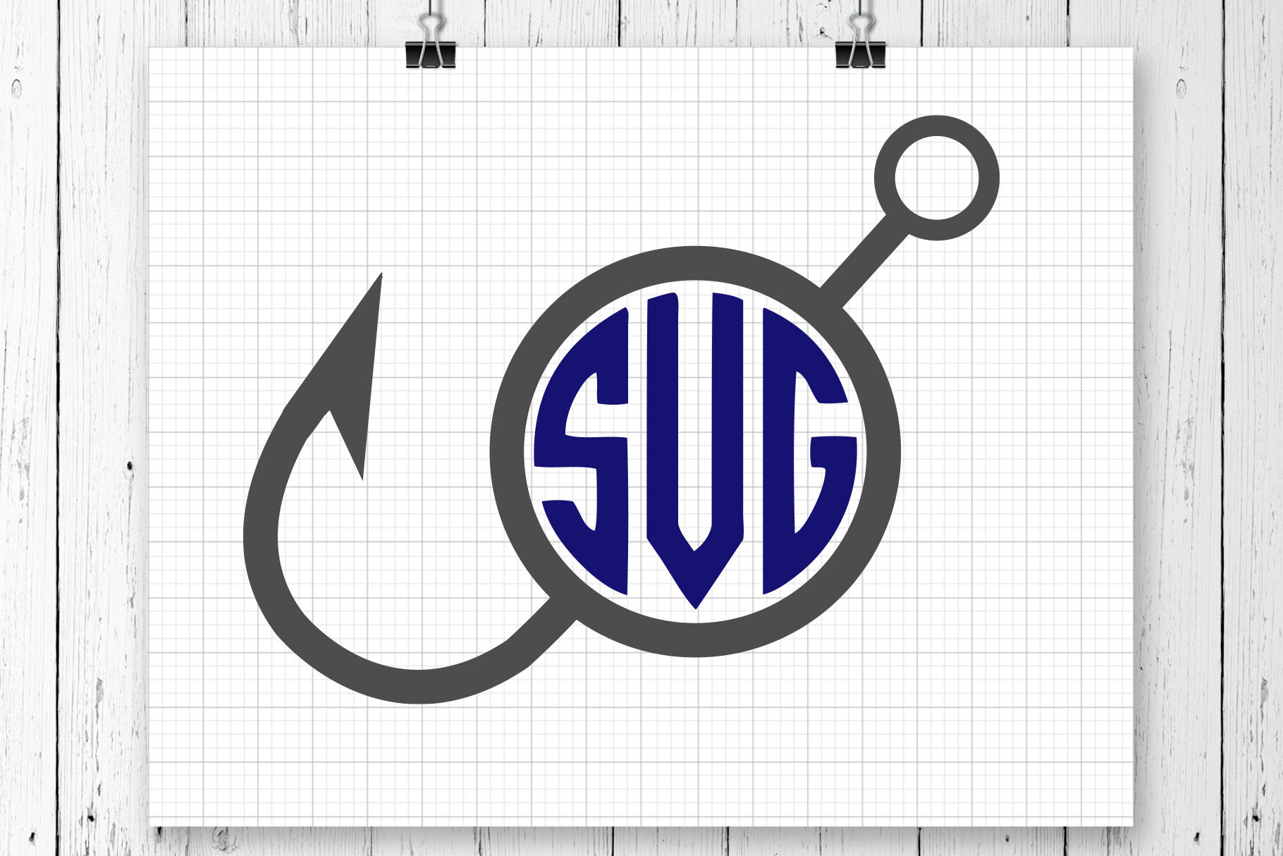 Download Fishing Hook Monogram Svg Clipart By Svg Ful Thehungryjpeg Com