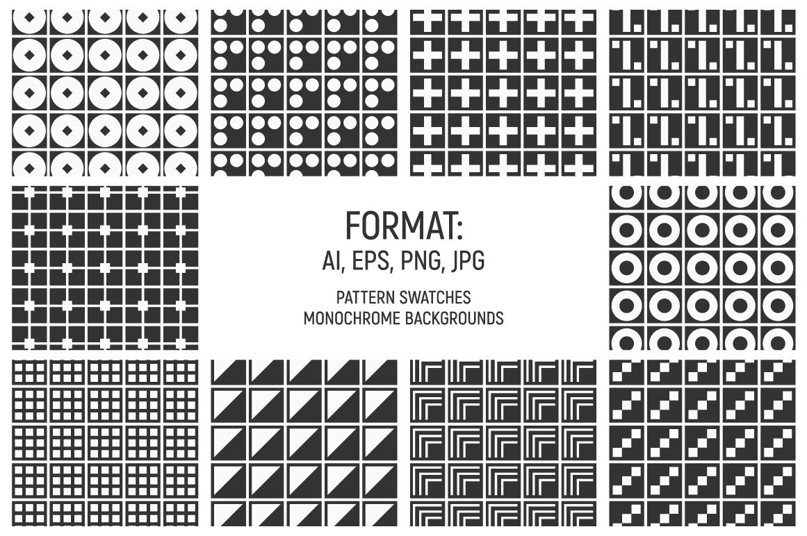 10 geometric shapes seamless vector patterns By AVK Studio
