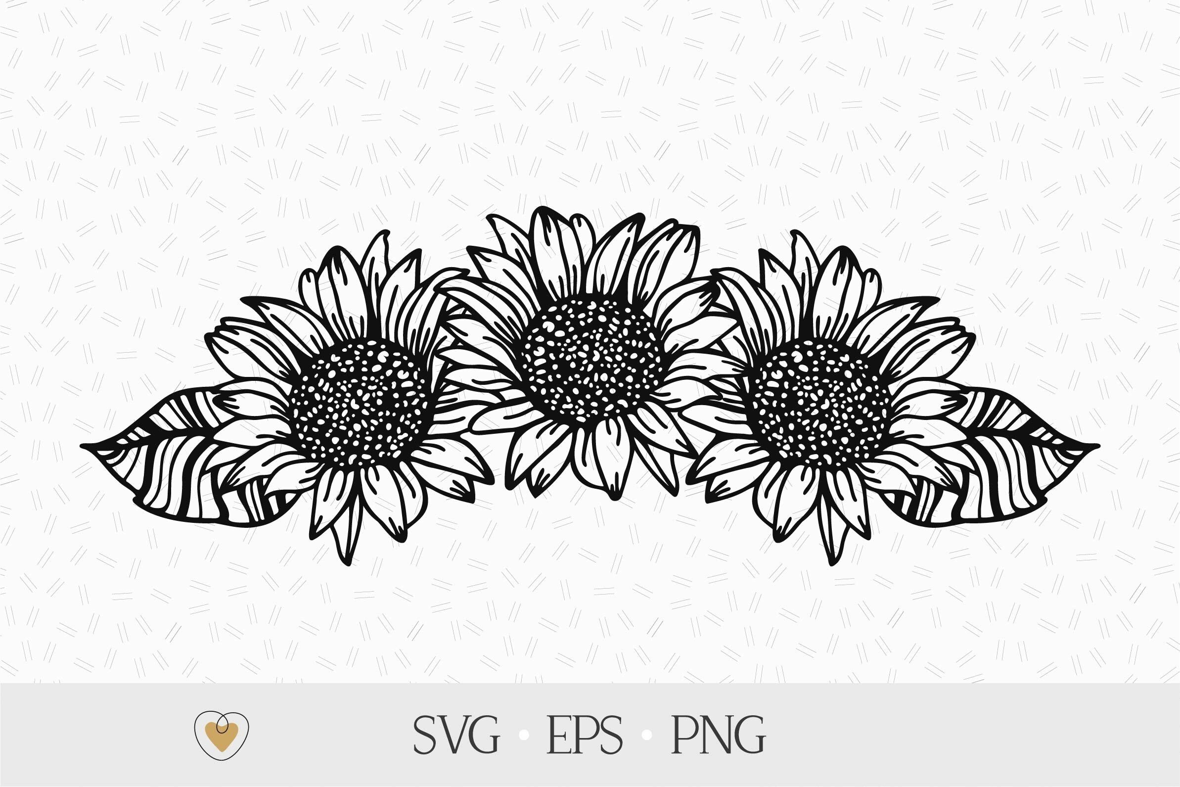 Sunflower svg, Flower border svg, Sunflower swag svg By Pretty Meerkat