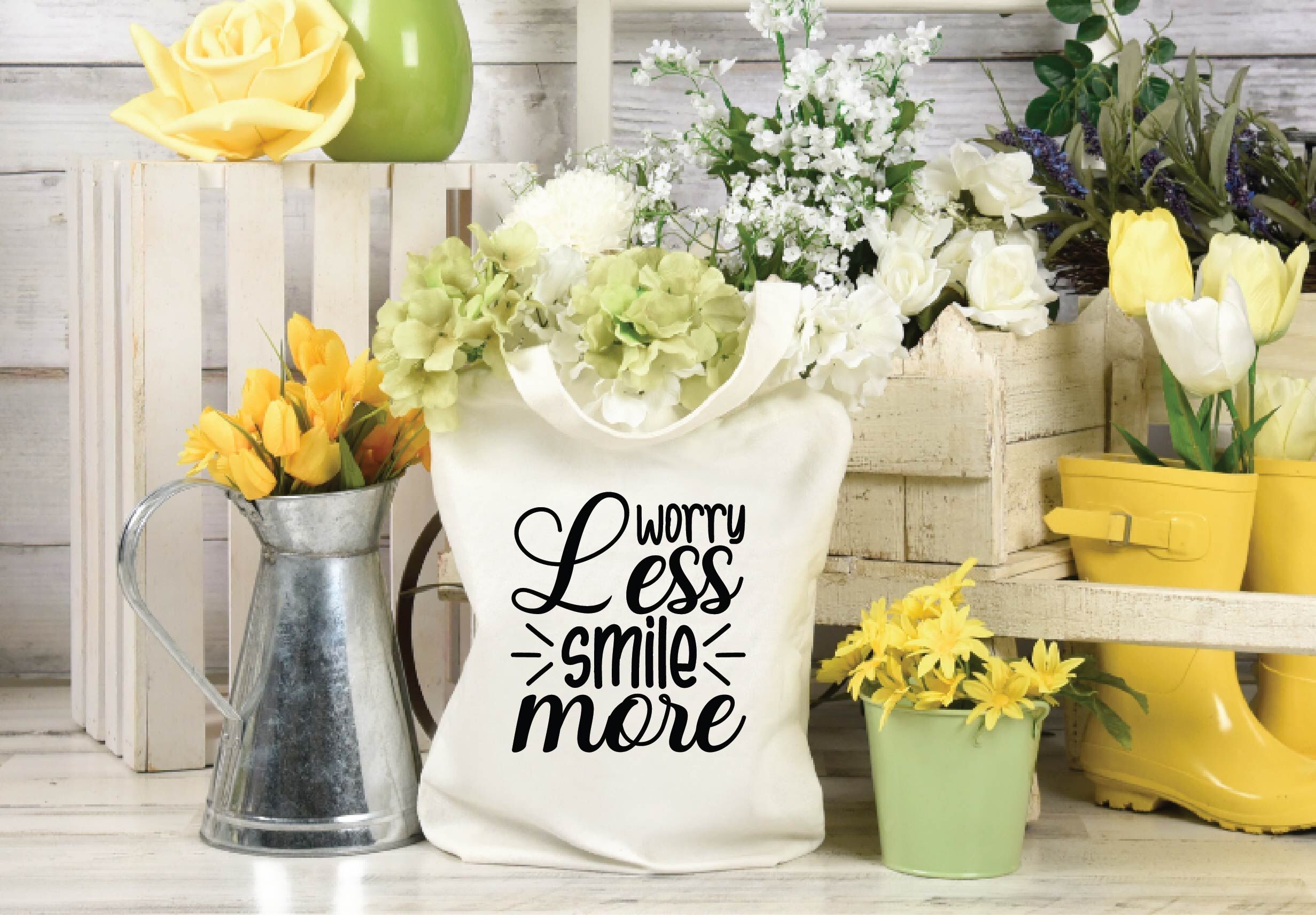 Download Worry Less Smile More Svg Design By Bdb Graphics Thehungryjpeg Com