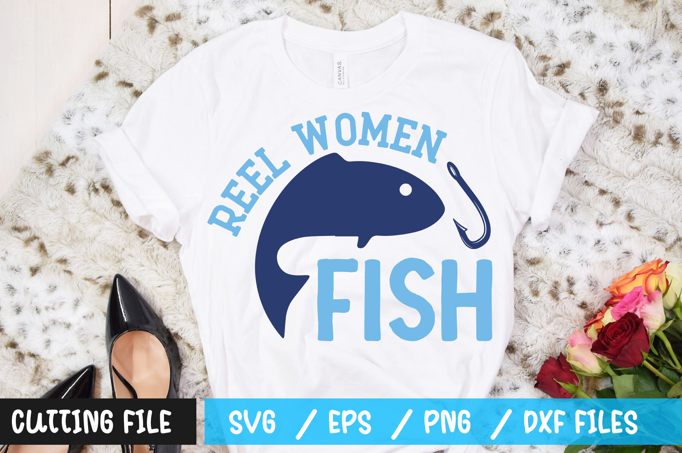 Download Reel Women Fish Svg By Designavo Thehungryjpeg Com