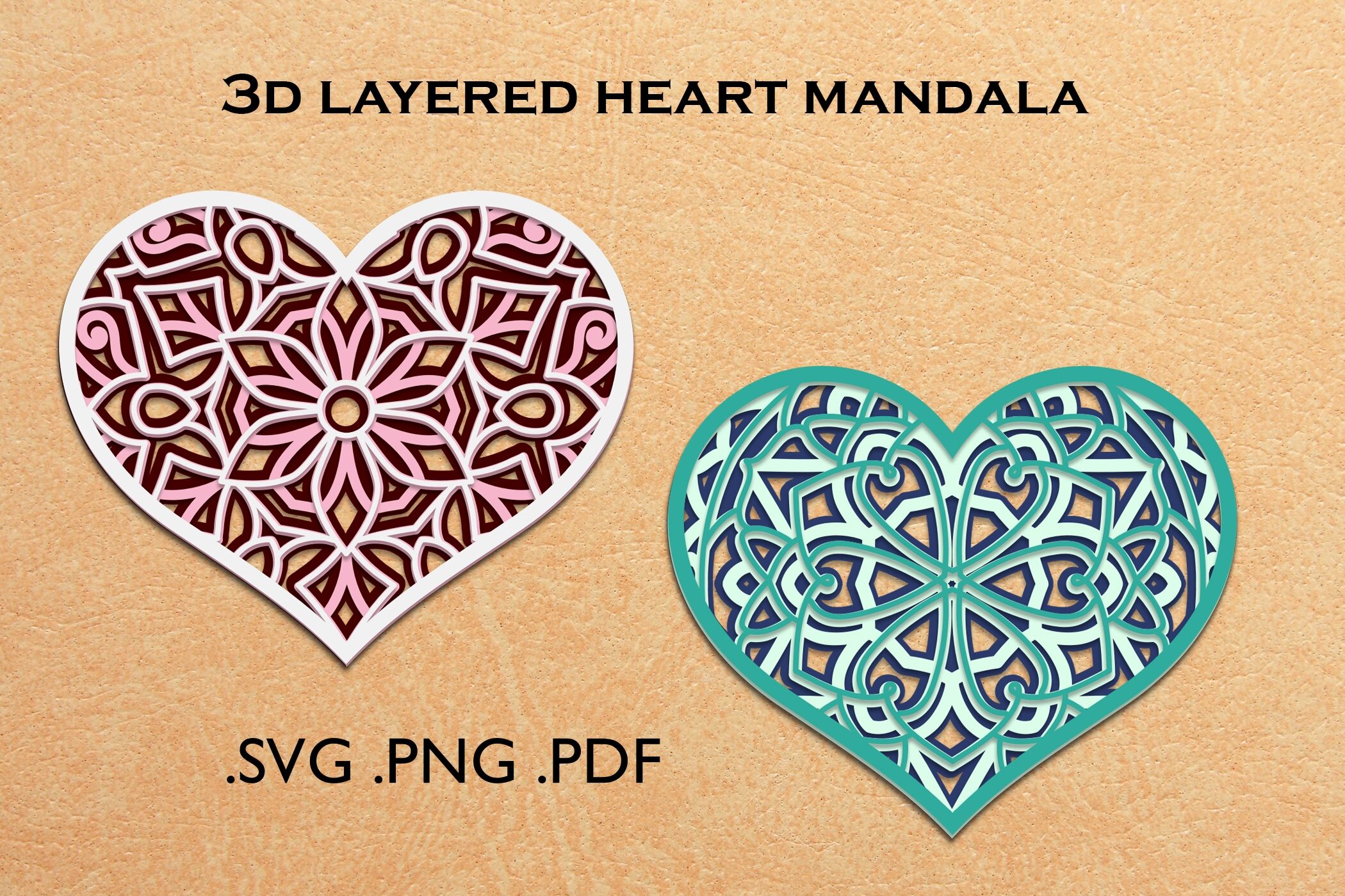 Download 3d Layered Heart Mandala 3d Svg Cut File By Anazori Thehungryjpeg Com