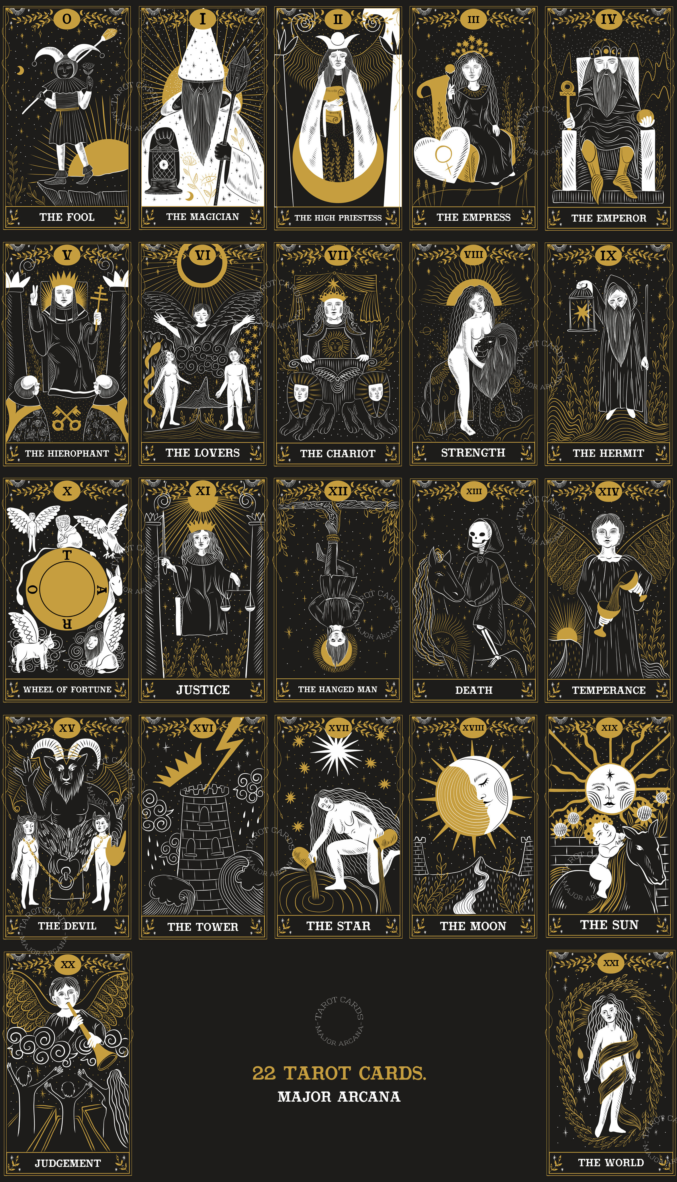blæse hul Begravelse Turbulens Tarot cards. Major Arcana By Chikovnaya | TheHungryJPEG