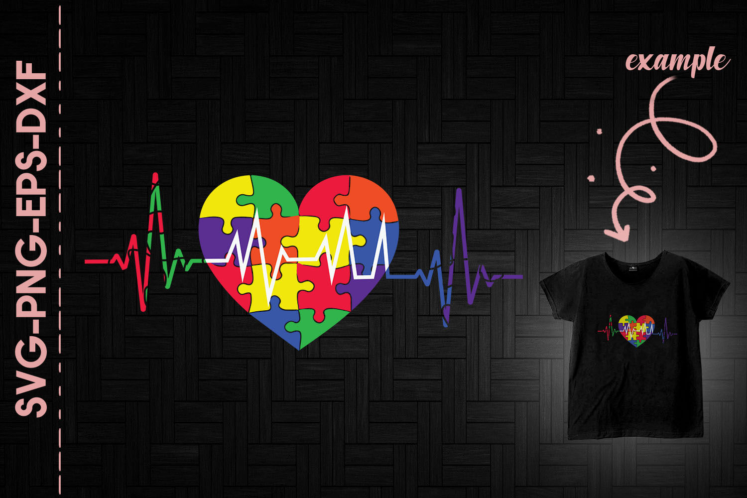 Download Autism Rainbow Heartbeat Awareness By Utenbaw Thehungryjpeg Com