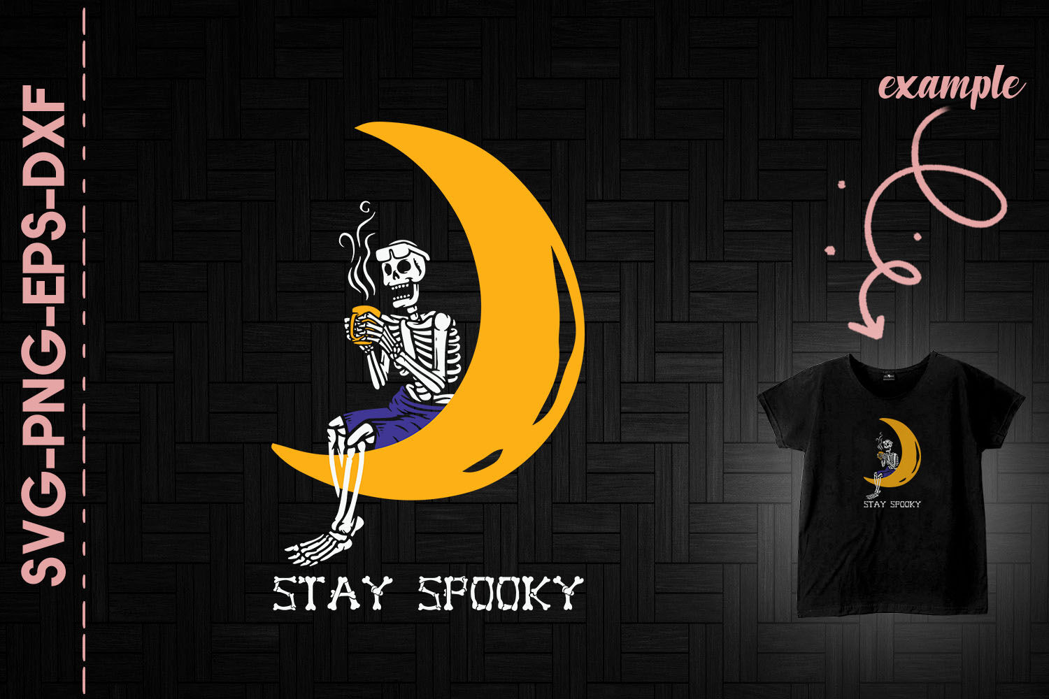 Download Stay Spooky Funny Skeleton Coffee Moon By Utenbaw Thehungryjpeg Com