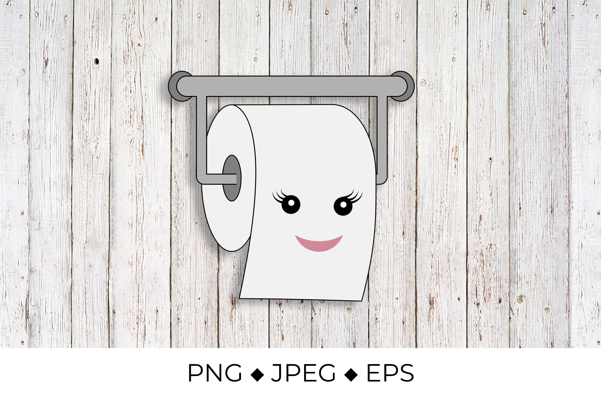 Cute cartoon smiling toilet paper roll By LaBelezoka | TheHungryJPEG