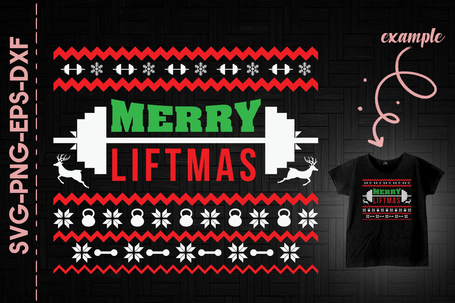 Merry Liftmas Christmas Funny Workout By Utenbaw | TheHungryJPEG