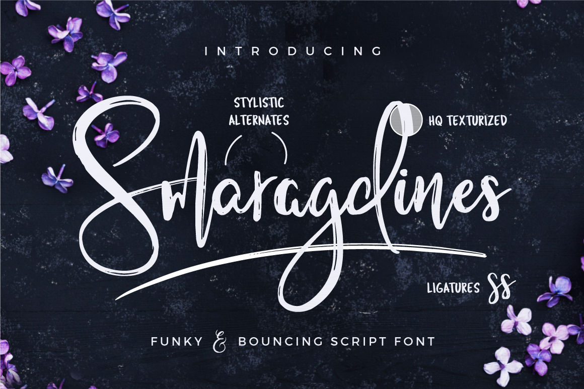 Smaragdines Font Extras By Worn Out Media Thehungryjpeg Com