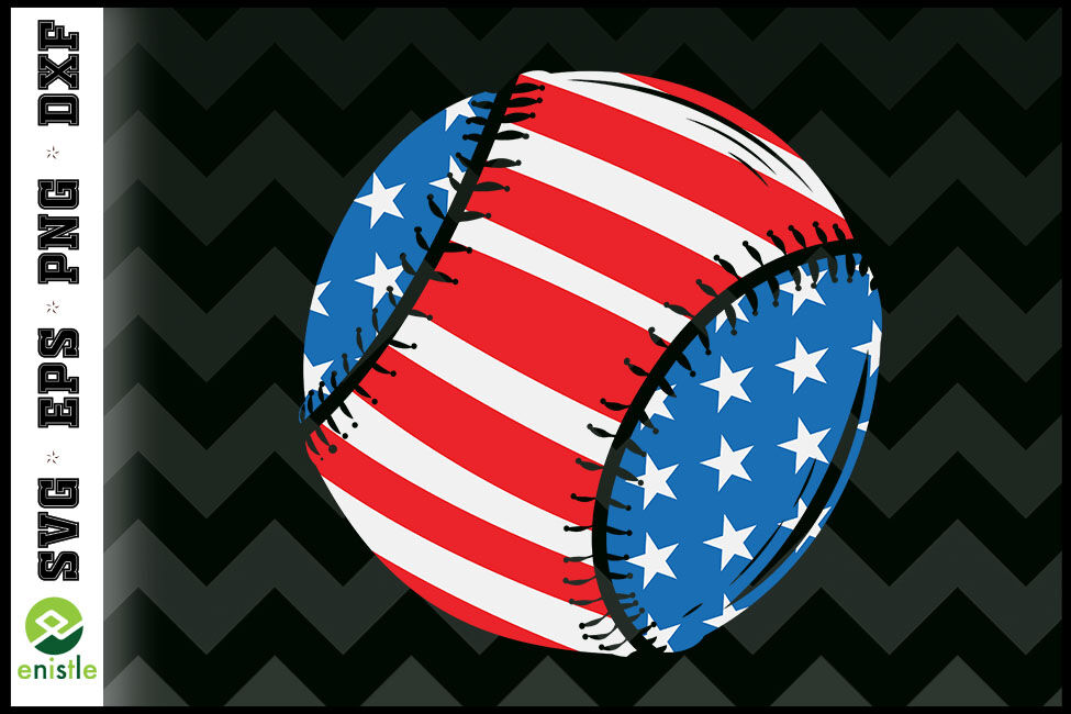 Baseball American Flag 4th of July By Enistle