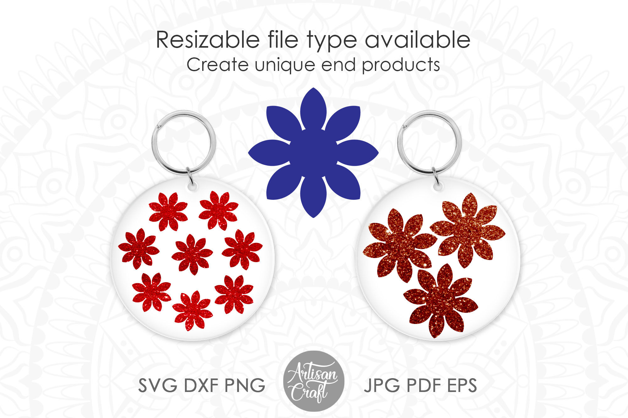 Download Floral Keychain Svg Floral Shapes Keychain Background By Artisan Craft Svg Thehungryjpeg Com