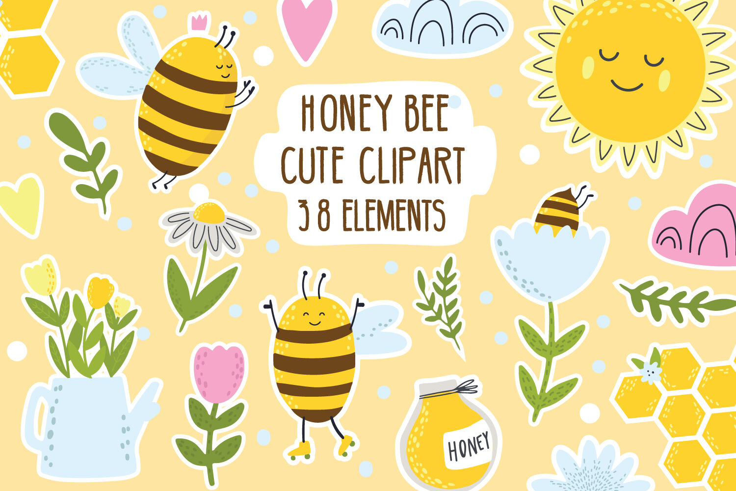 Download Bee Svg Bee Clipart Bumble Bee Stickers Queen Bee Svg Clipart By Sashaauzashop Thehungryjpeg Com