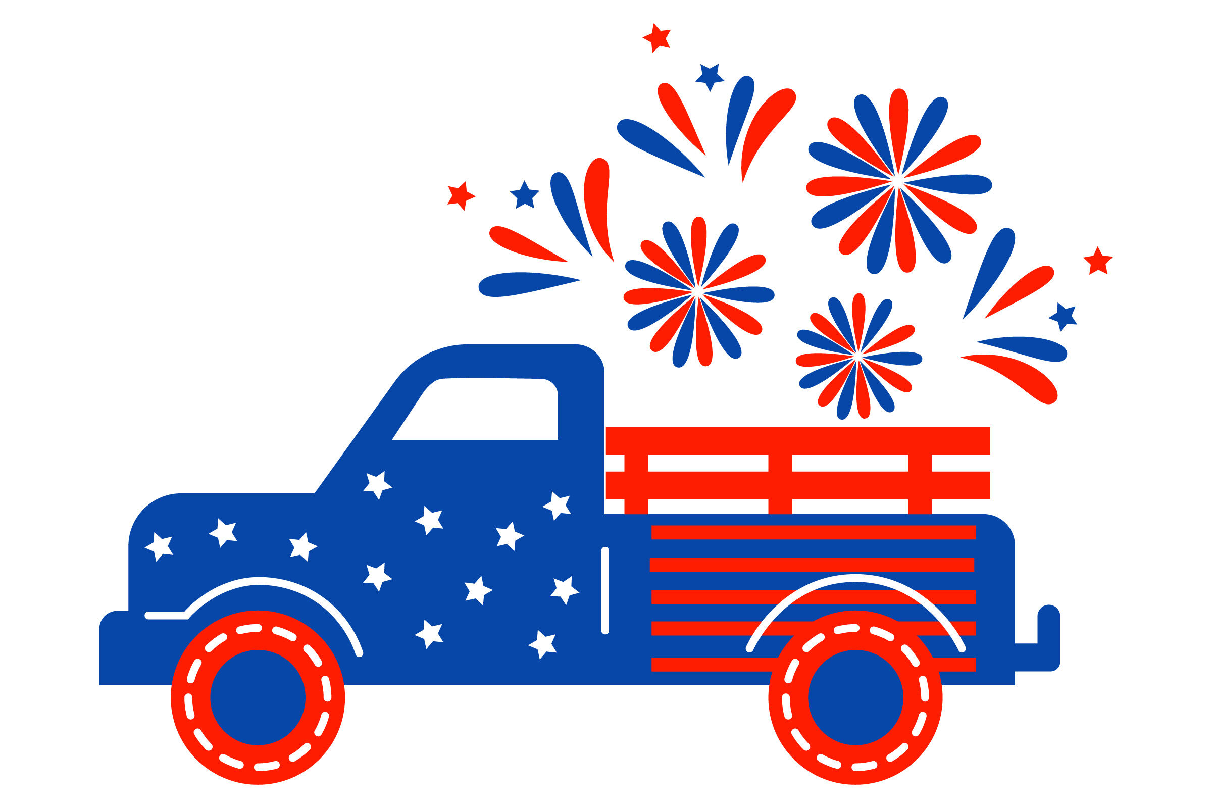 Download Patriotic Truck Svg 4th Of July Truck Svg Firework Svg By Olyate Thehungryjpeg Com