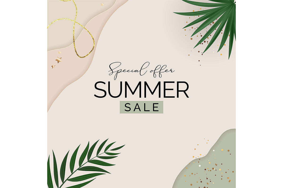 Summer sale poster. Natural Background for Poster By YuliShop
