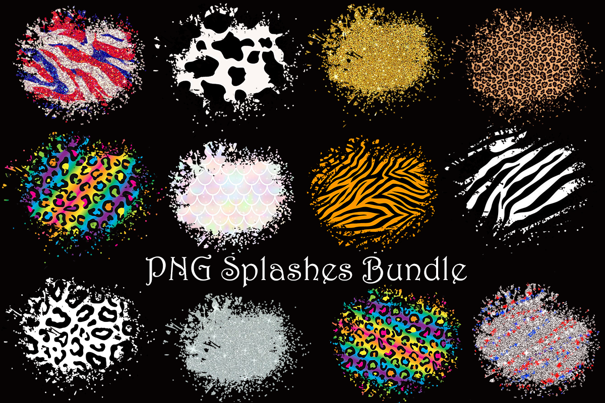 PNG Distressed Patches Bundle, Splashes Sublimation Design, Digital Pa By  MockupsByGaby