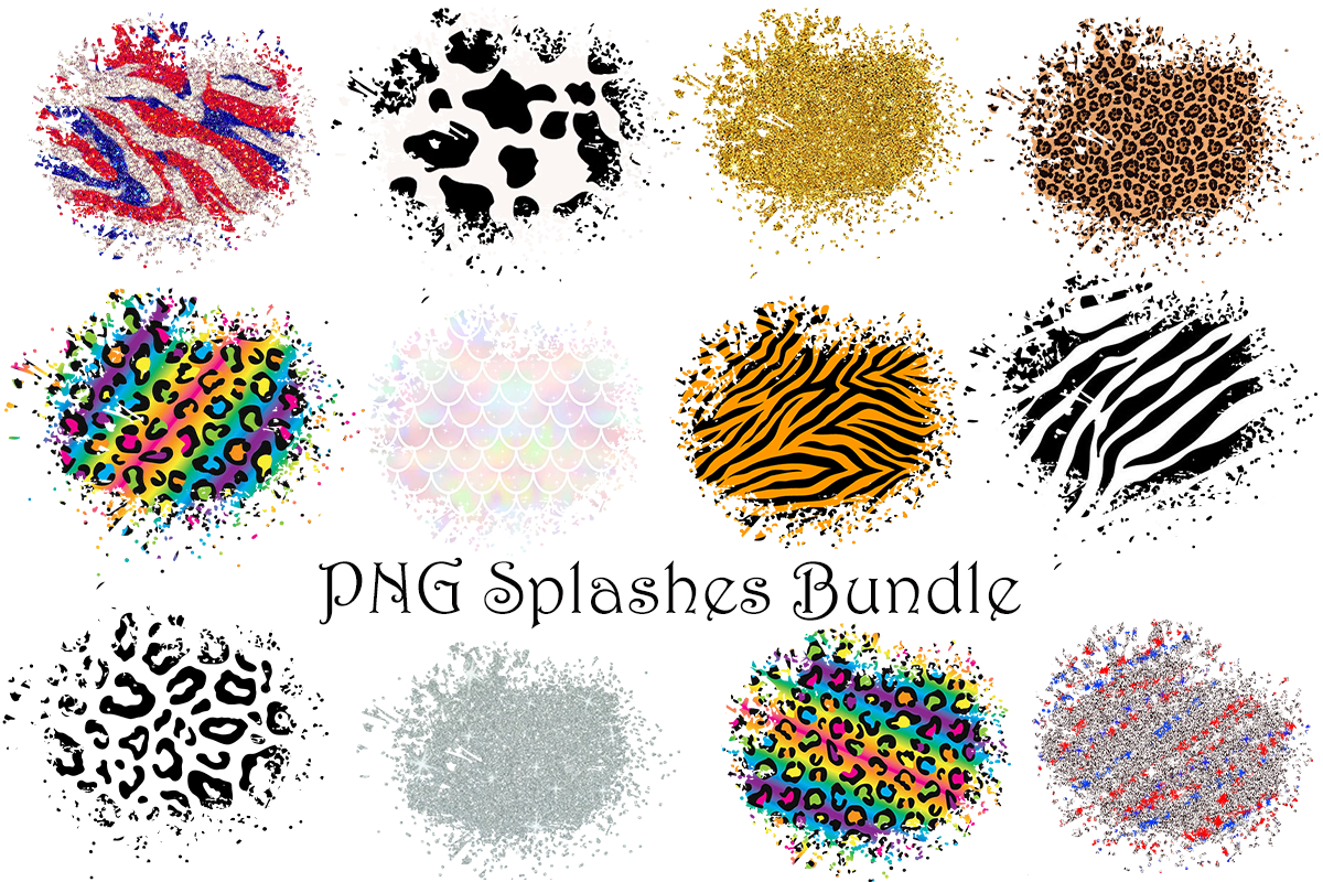 PNG Distressed Patches Bundle, Splashes Sublimation Design, Digital Pa By  MockupsByGaby