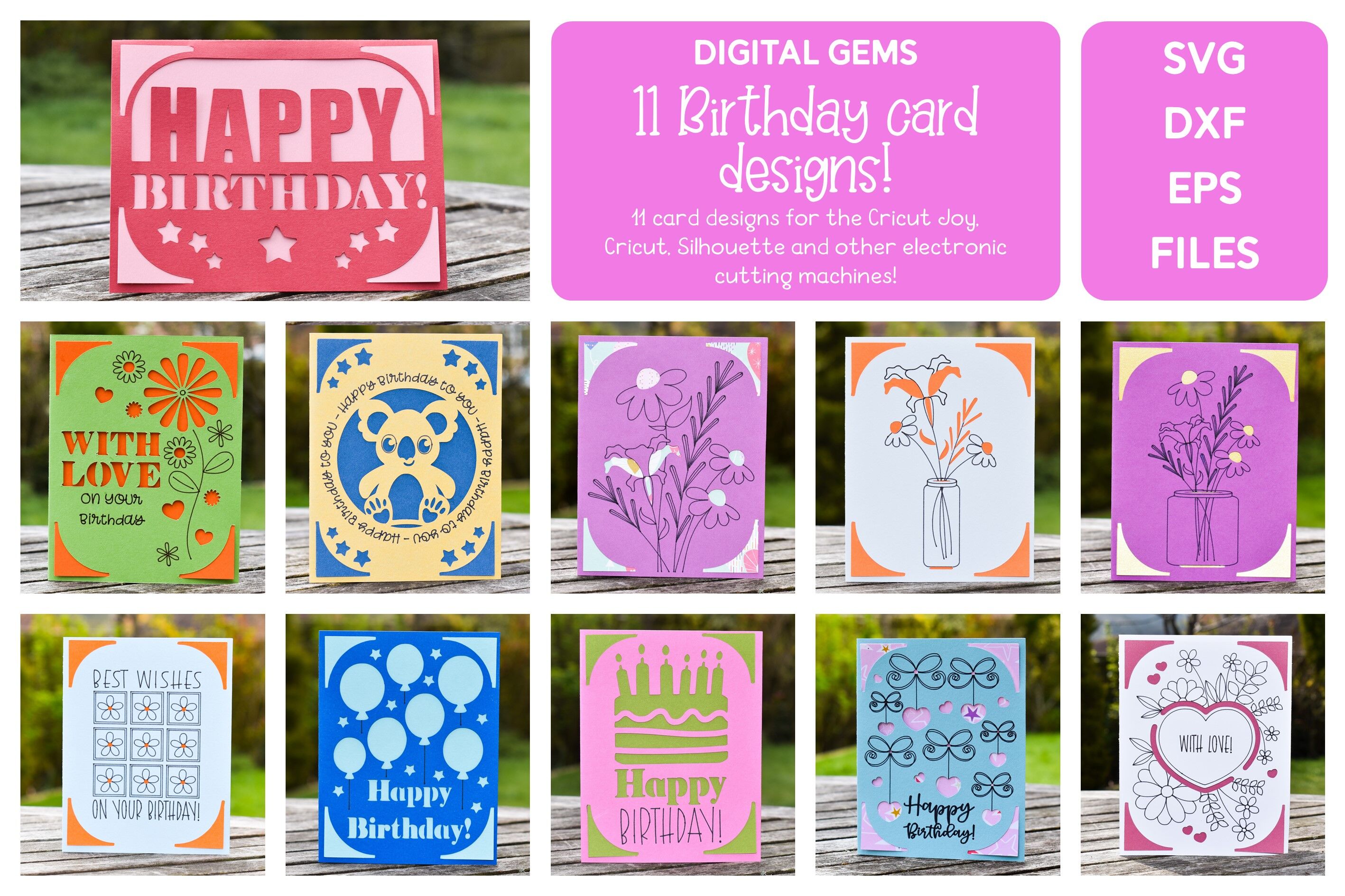 Birthday Card bundle By Digital Gems | TheHungryJPEG