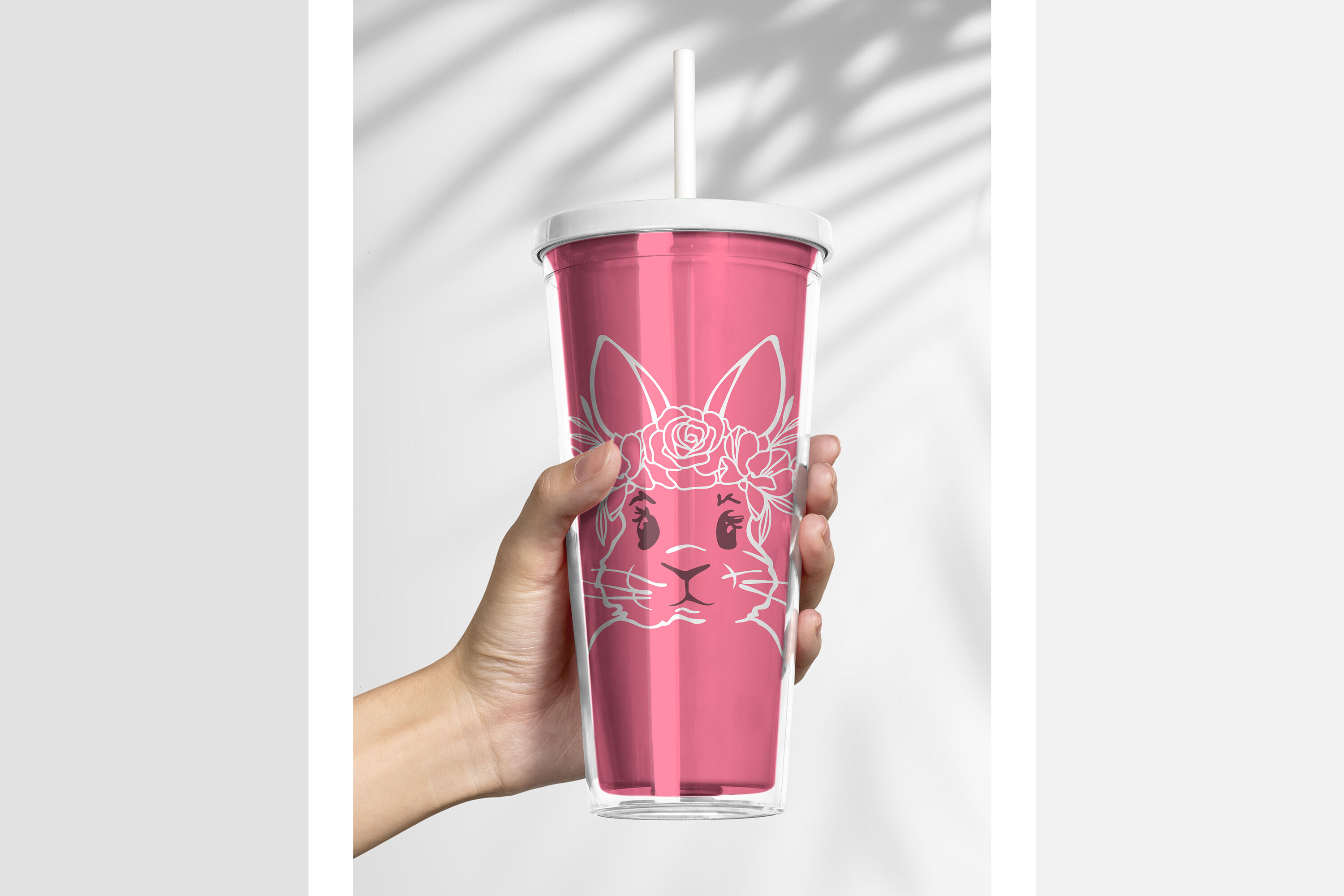 The Straw Bunny Lid Rose Print