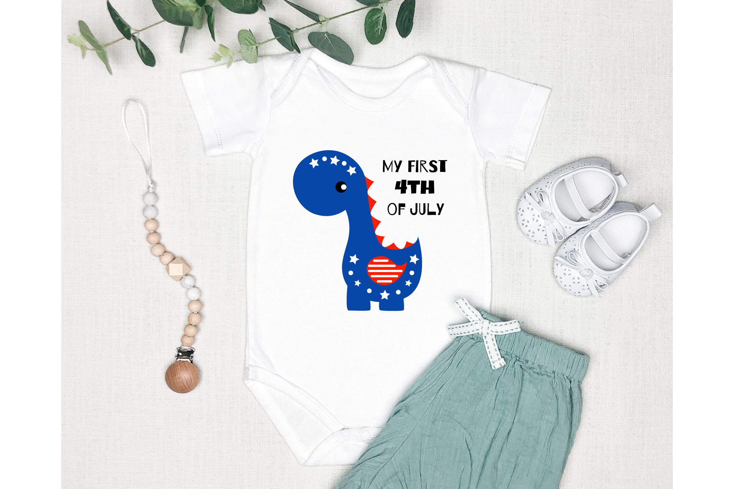  Patriotic Print Baby Jersey Onesie - Town Baby