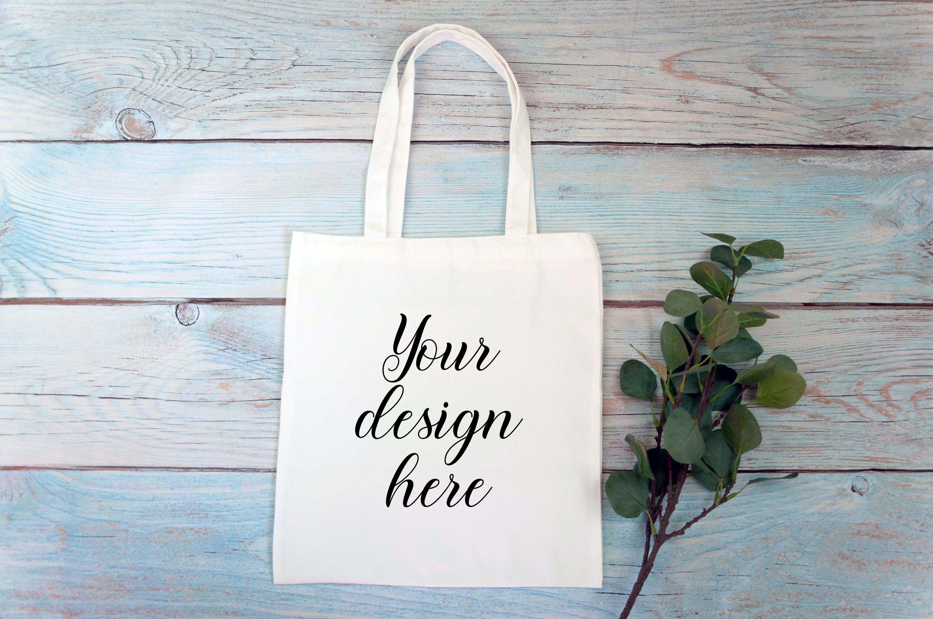 Cotton Tote bag Mockup on a wooden background. Rustic Farmhouse. By Ok ...