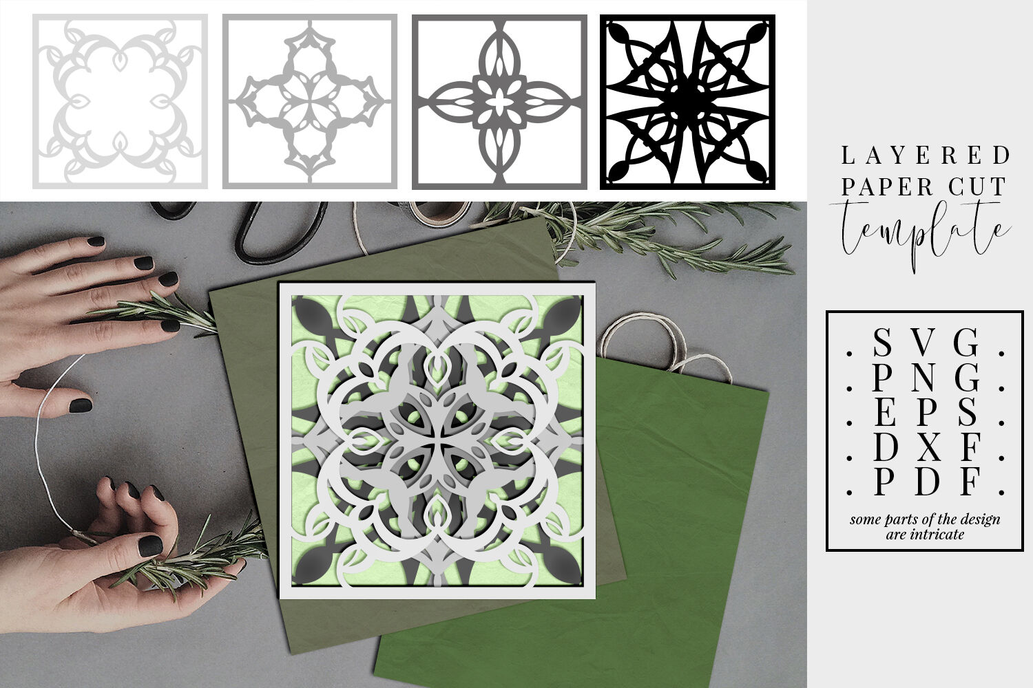 Layered Paper Cut Template Mandala, 3D Layered SVG, Vector By Personal