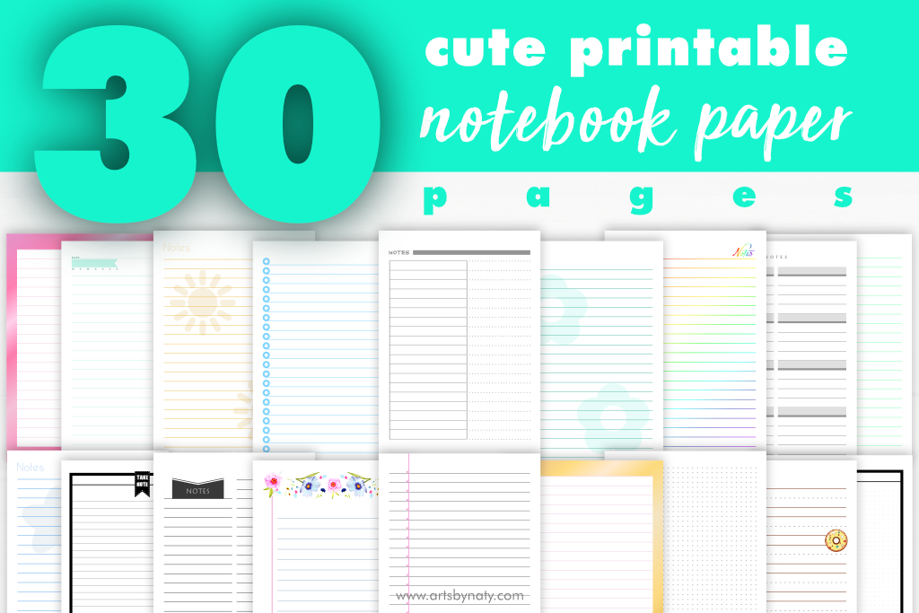 Cute Printable Notebook Paper - FREE DOWNLOAD