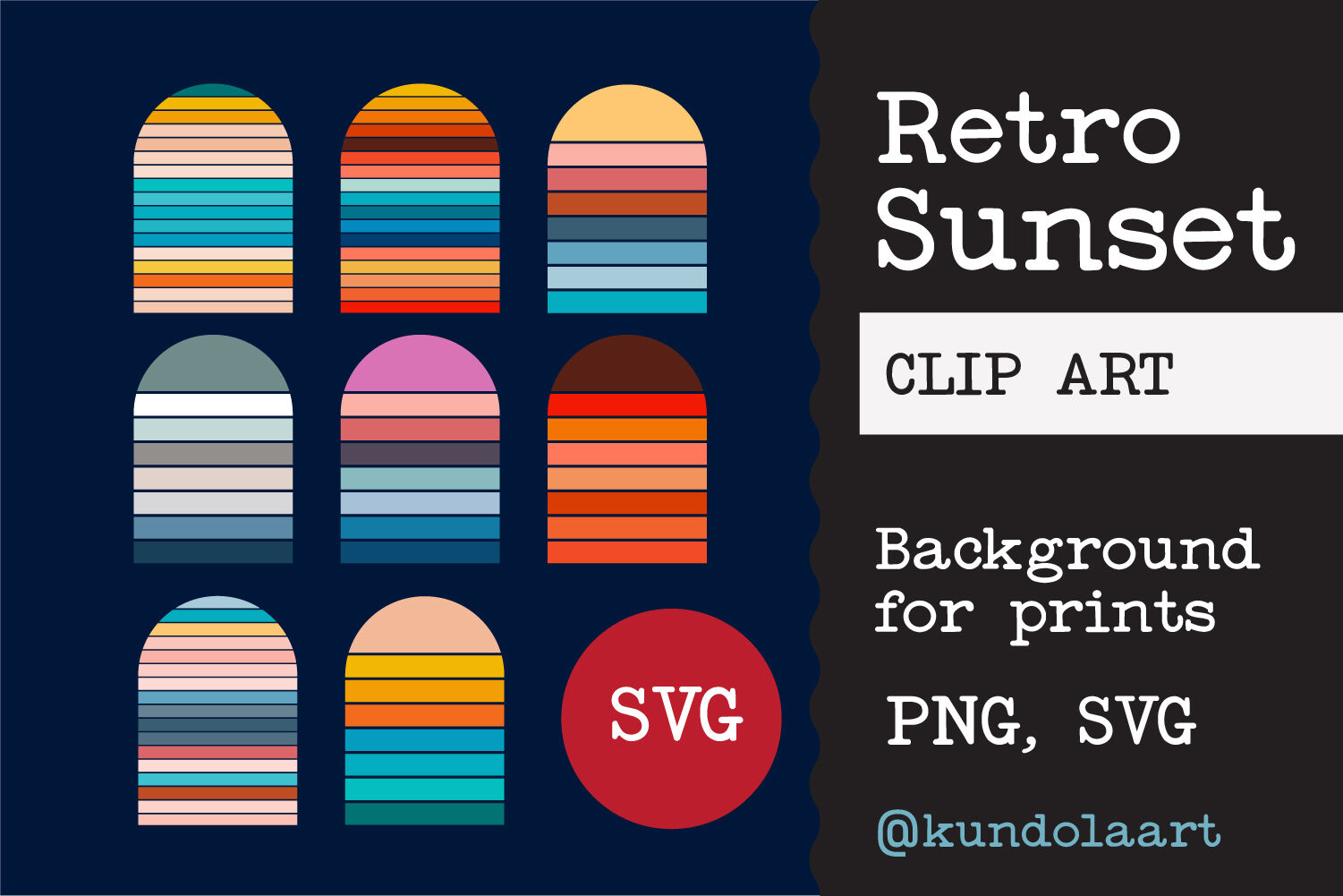 Download Retro Sunset Svg Png By Klepsidra Day Thehungryjpeg Com