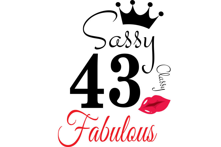 Sassy and classy 43 birthday Svg, 43 Birthday svg, 43 Birthday clipar ...