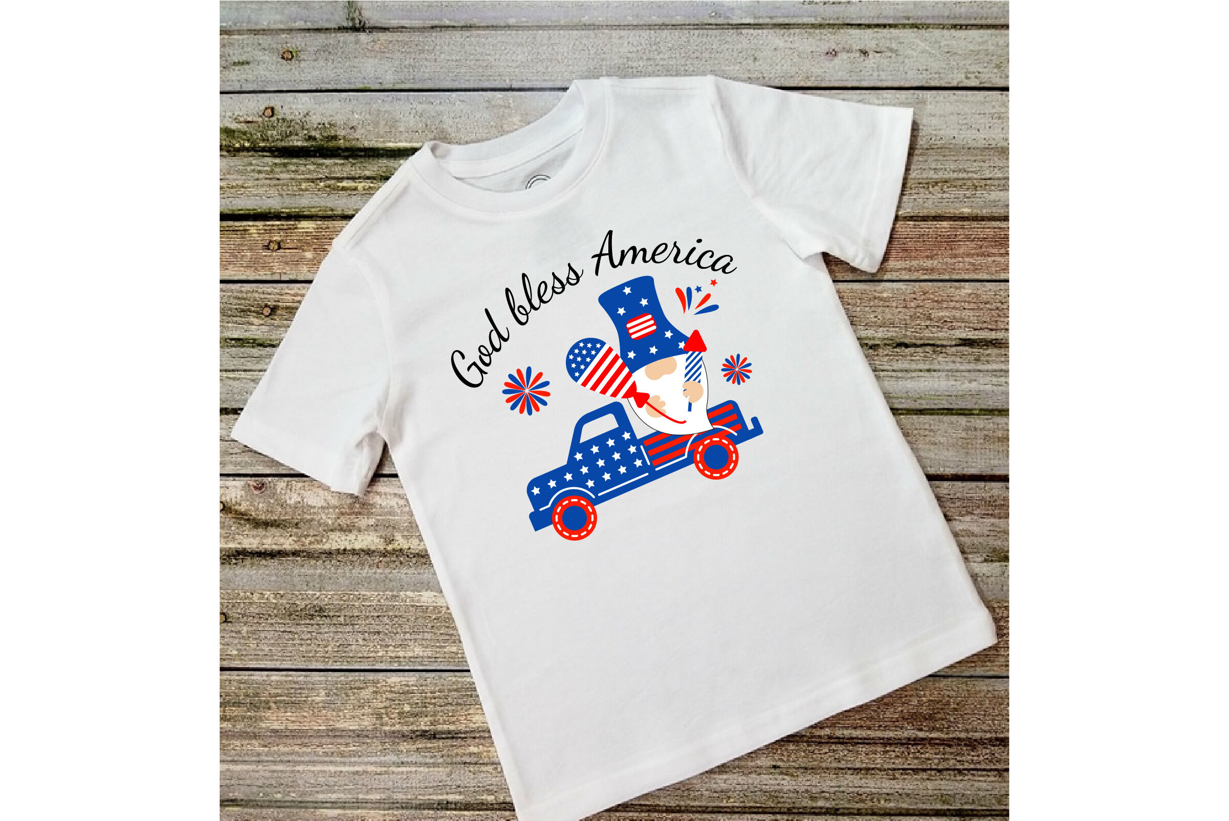 Patriotic Gnomes SVG. 4th of July SVG. Truck with Gnome SVG By Olyate ...