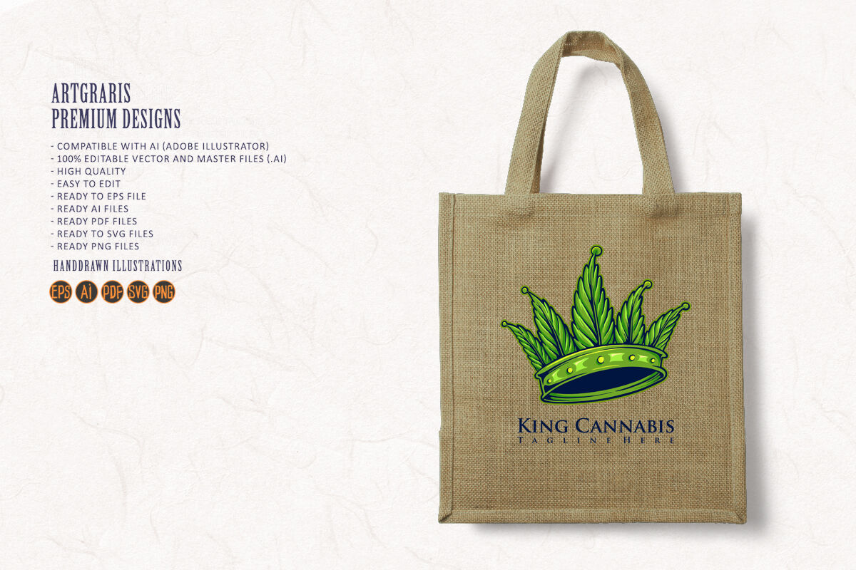 Download King Kush Cannabis Crown Weed Logo Svg By Artgrarisstudio Thehungryjpeg Com