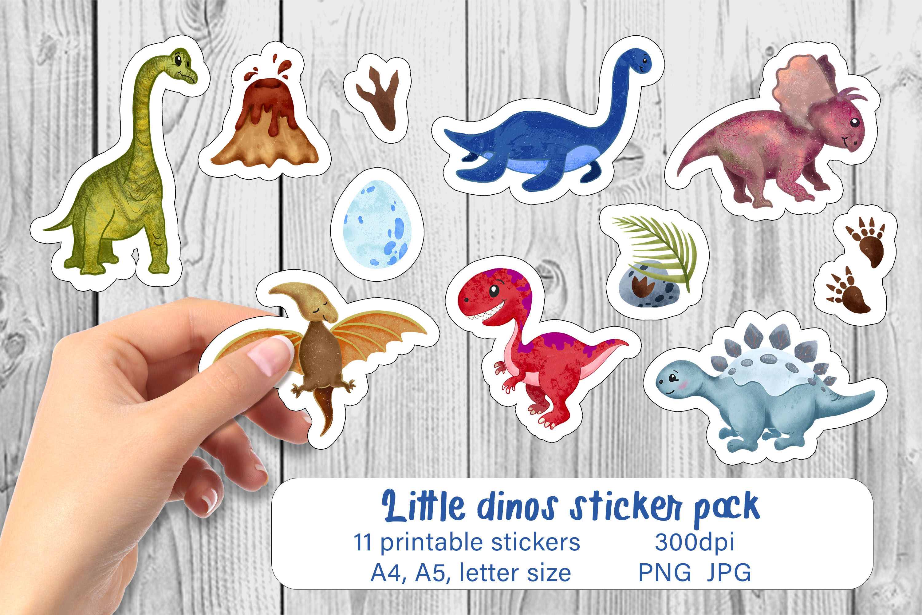 Dinosaur stickers Printable sticker pack / Stickers for kids By Shuneika