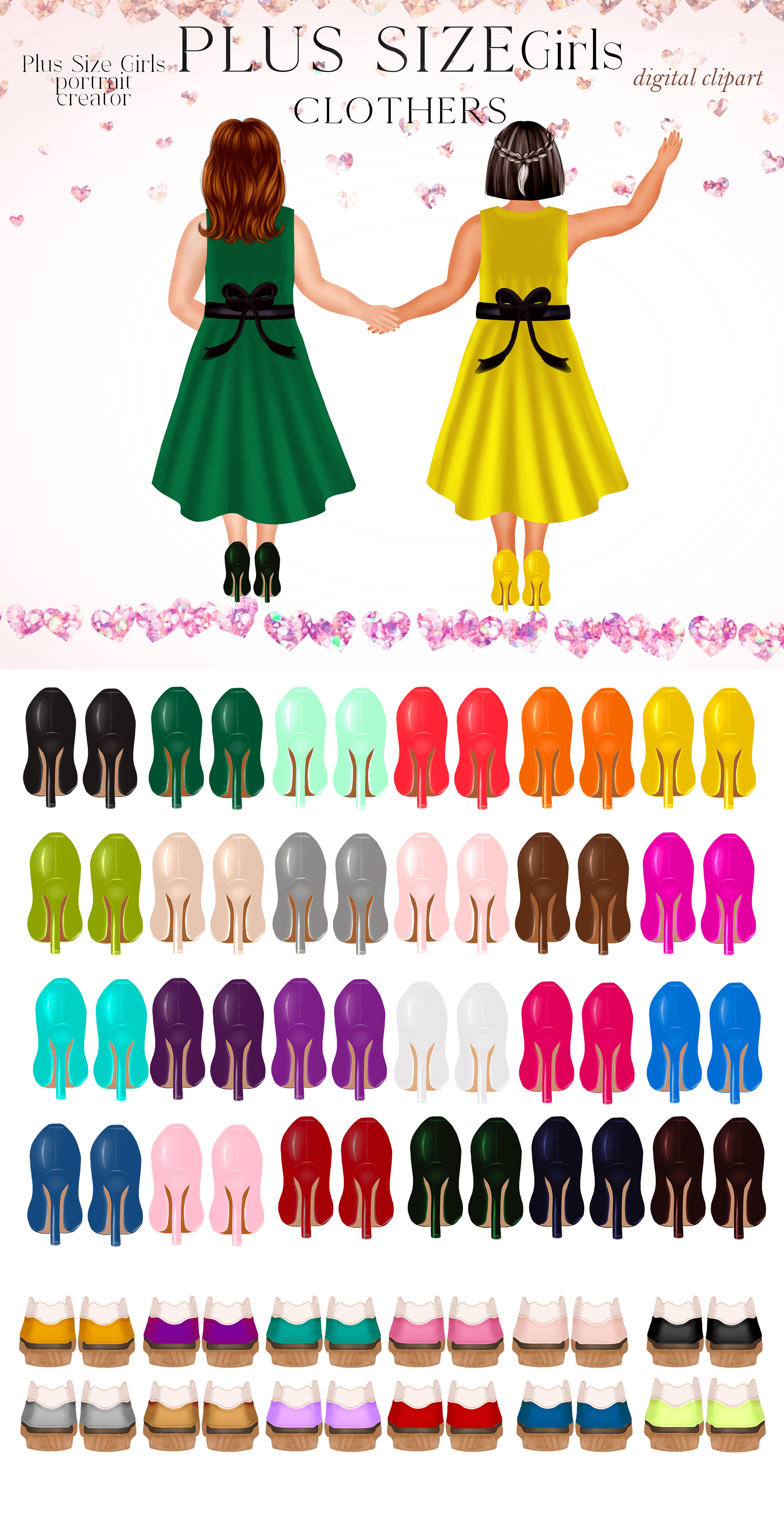 Plus Size Girls Clipart, Curvy Girls Clipart, Fashion Girls Clipart,  Fashionable Girls Clipart, African American Clipart, Afro Girls Clipart -   Ireland