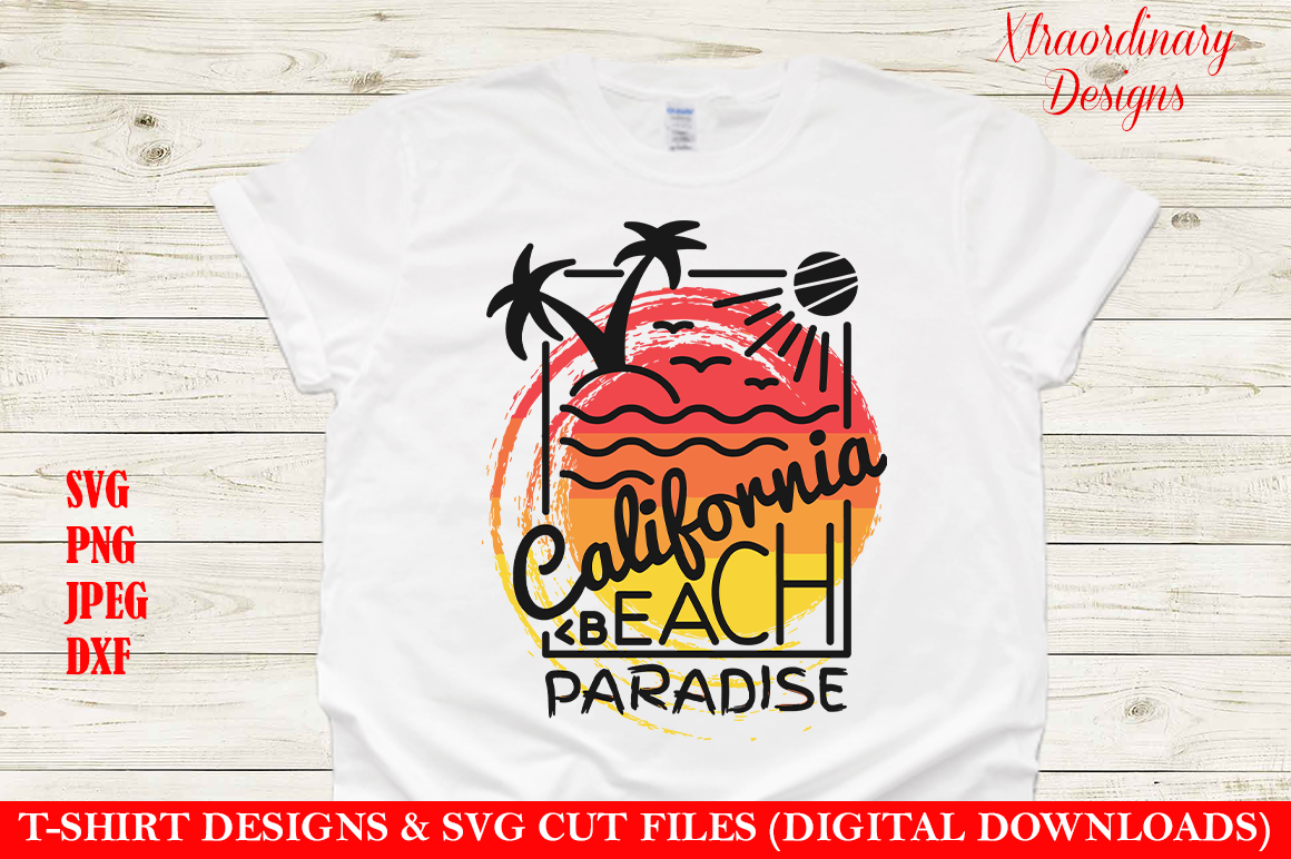 California Beach Vacation T Shirt Design Svg By Xtraordinary Designs1 Thehungryjpeg Com
