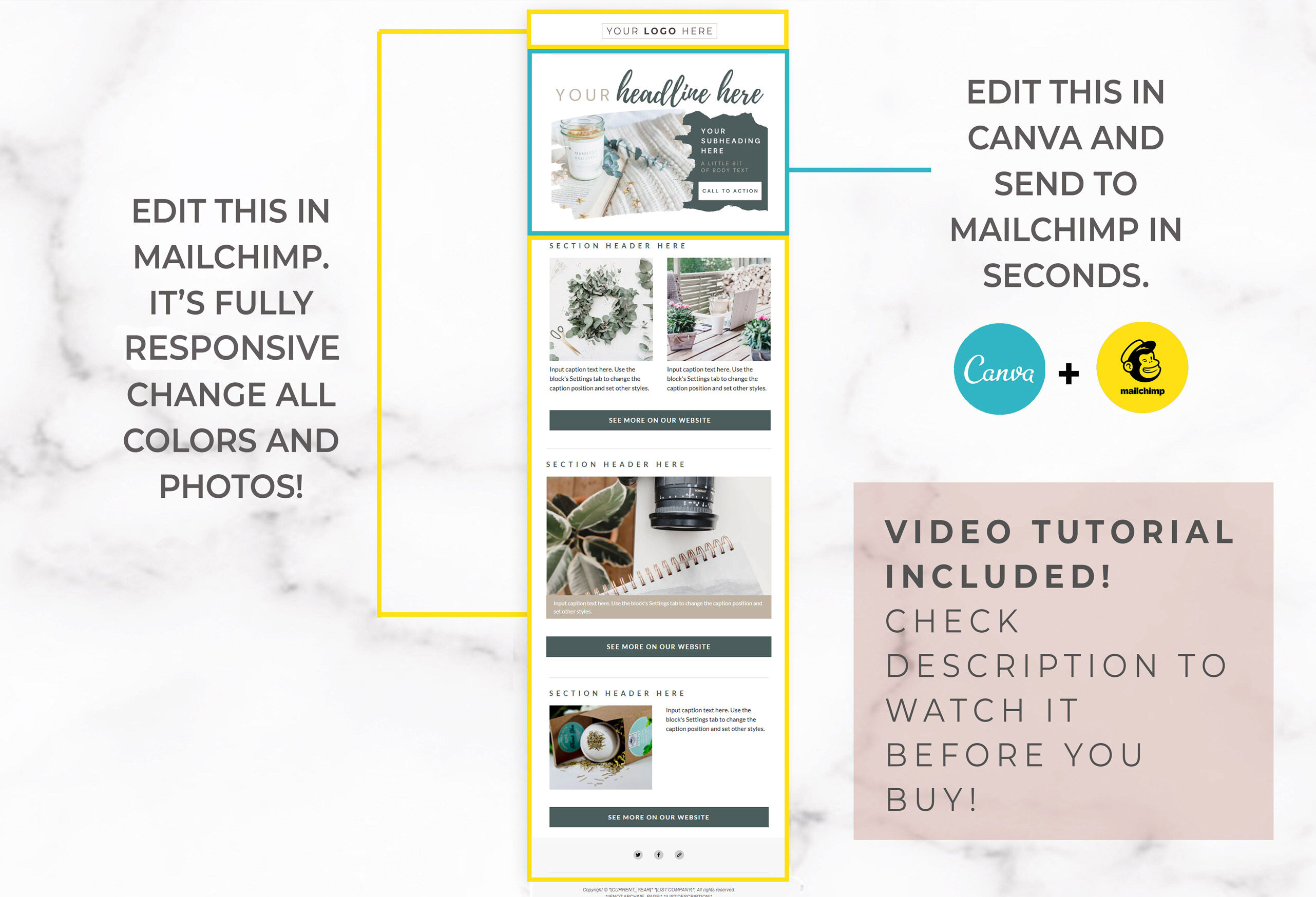 Canva & Mailchimp Template | Rustic By Thirty One Palms Studio |  TheHungryJPEG