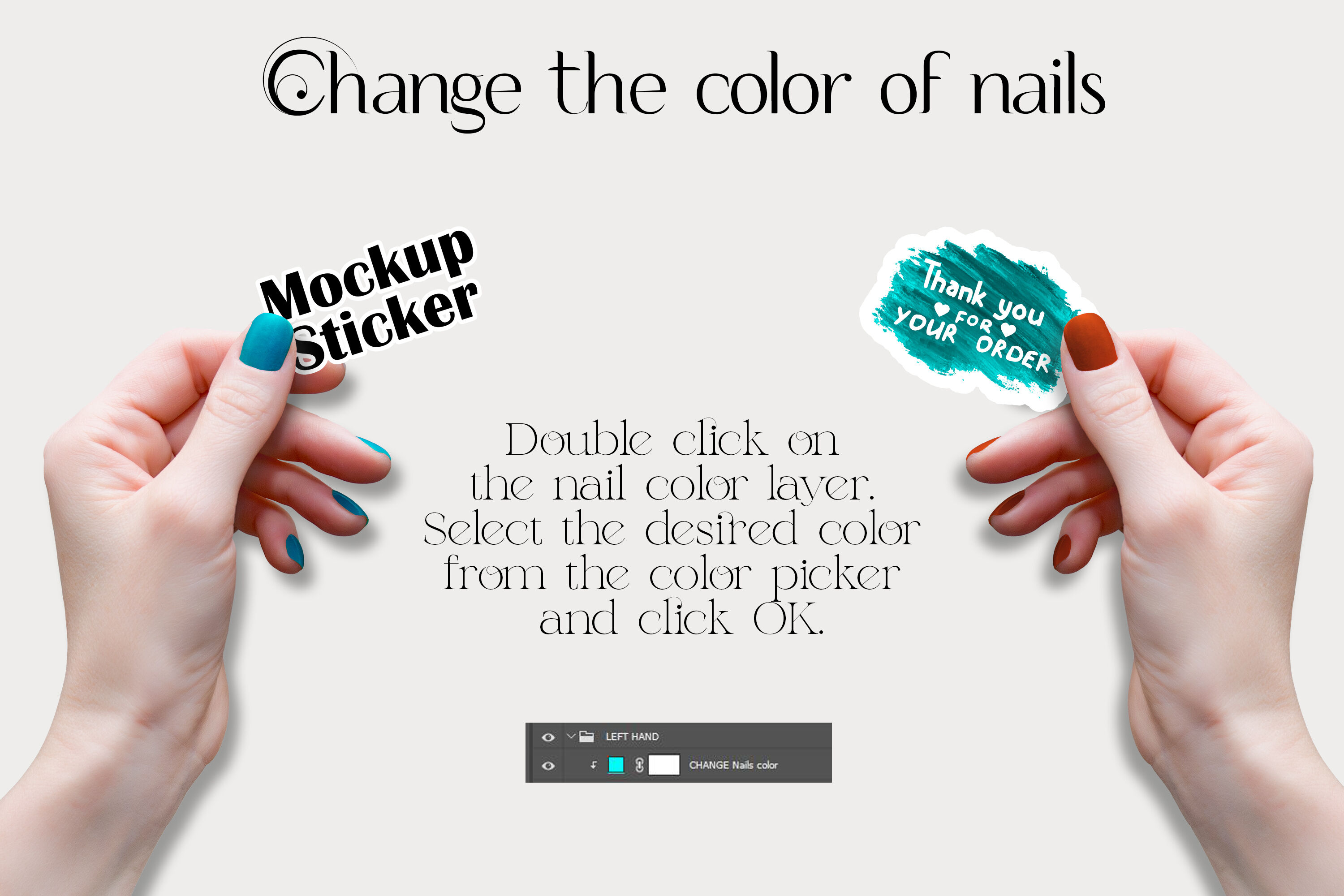 Download Sticker Mockup Woman Hand Sticker Mockup Psd File By Ok Design Thehungryjpeg Com