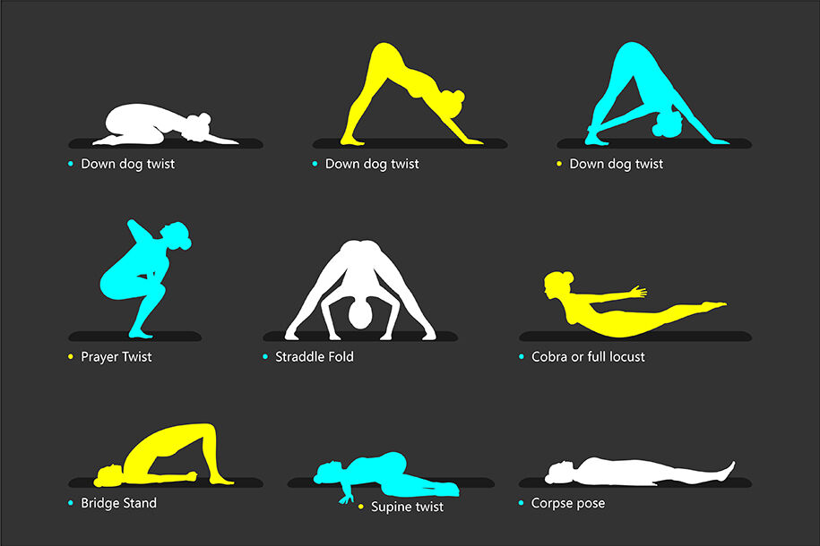 Infographic Of Yoga Poses For Yoga At Home In Concept Of, 50% OFF