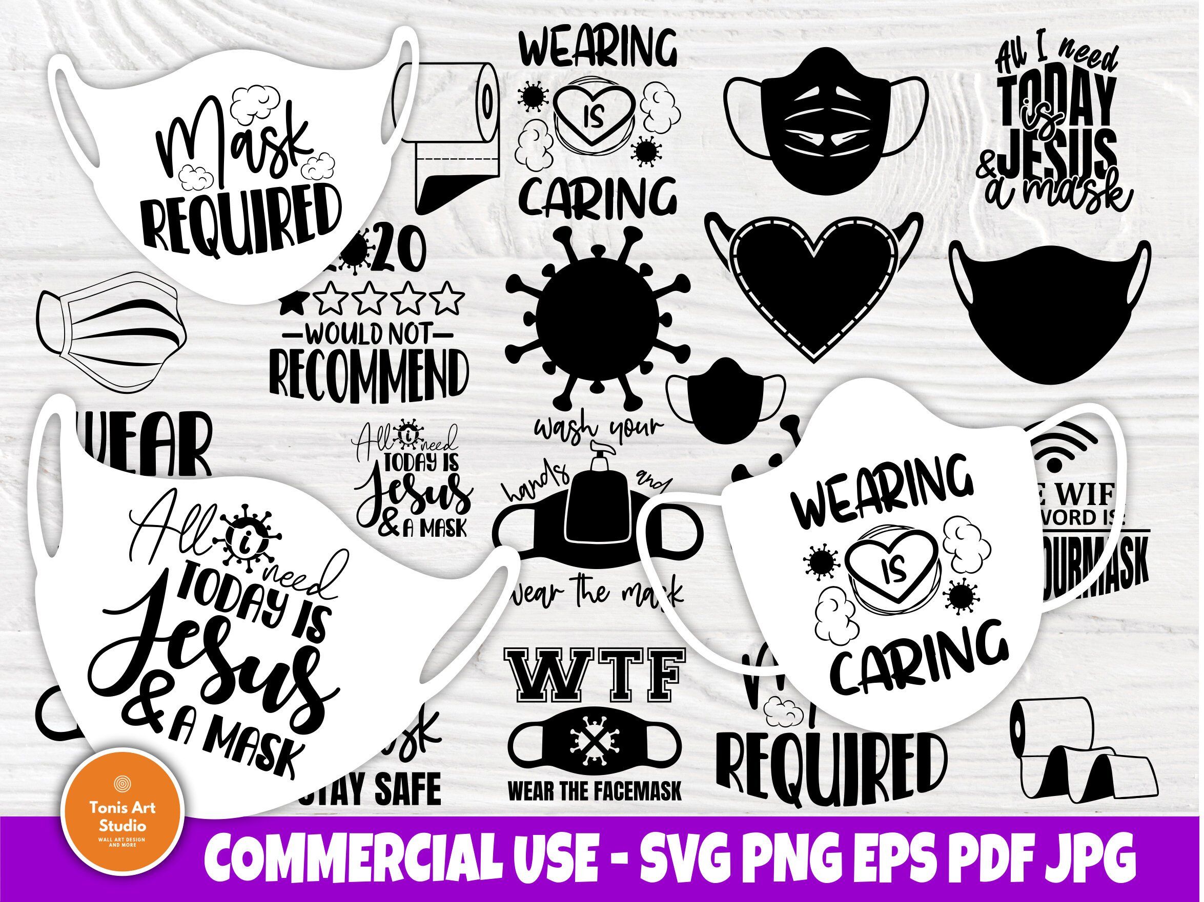 Download Face Mask Svg Bundle Quarantine Svg Toilet Paper By Tonisartstudio Thehungryjpeg Com