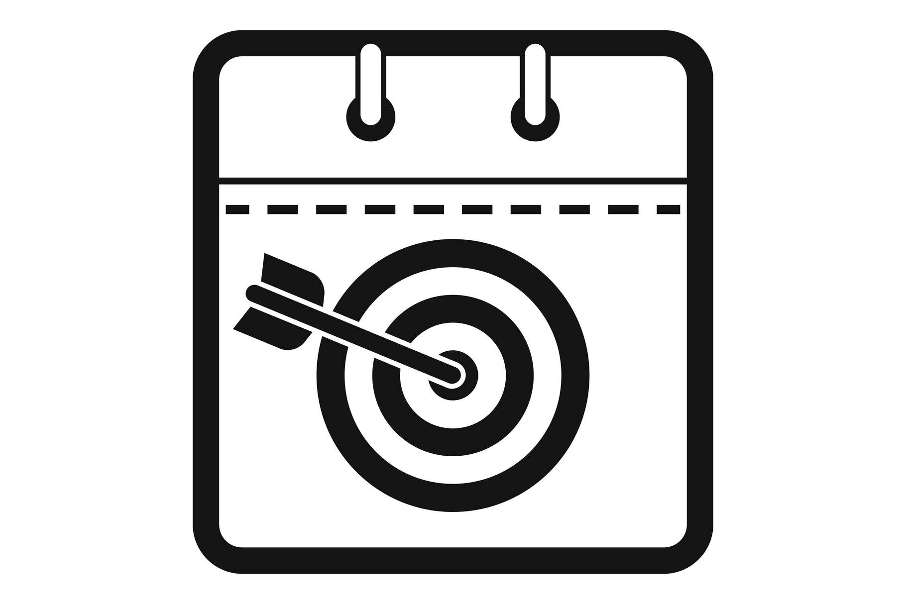 Calendar target icon, simple black style By Anatolir56 TheHungryJPEG